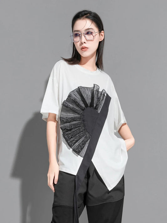 TEEK - Flower Ruffles Ribbon T-shirt TOPS theteekdotcom