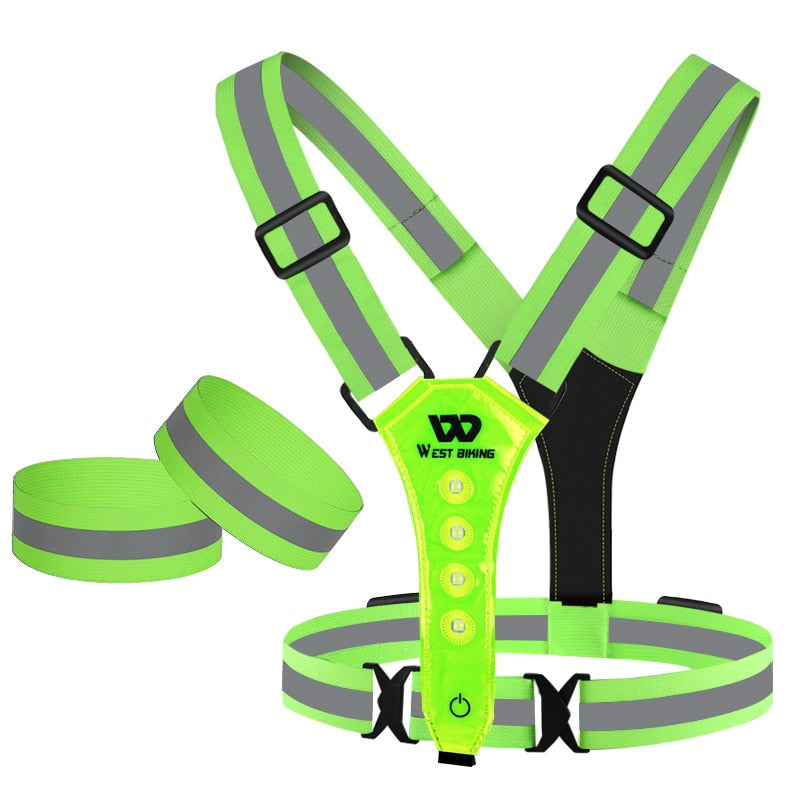TEEK - USB LED Reflective Safety Vest SAFETY VEST theteekdotcom Green Sets
