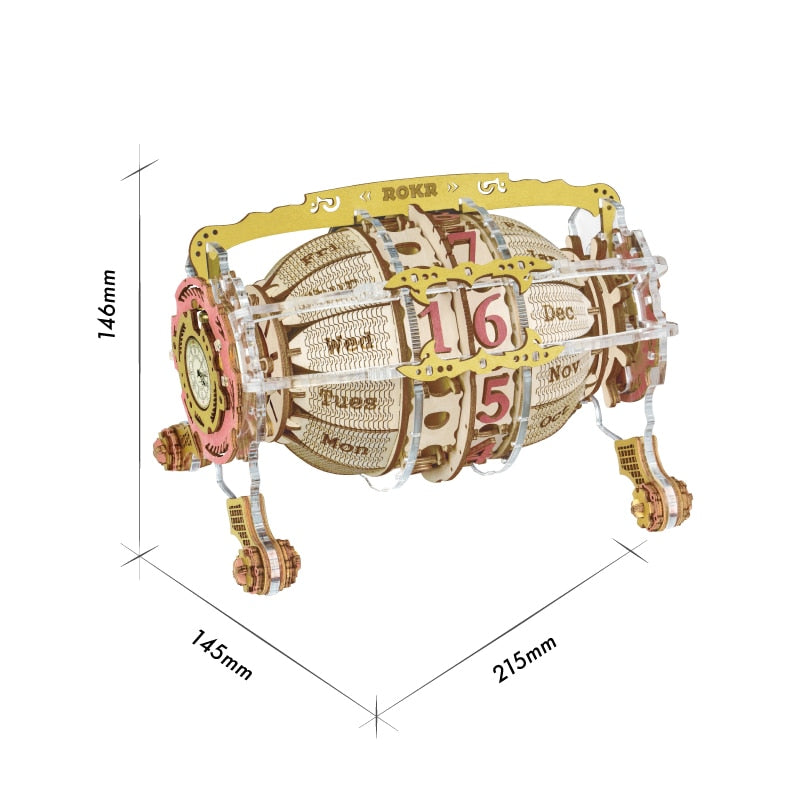 TEEK - 3D Wooden Time Art Puzzle HOME DECOR theteekdotcom Time Engine Calendar