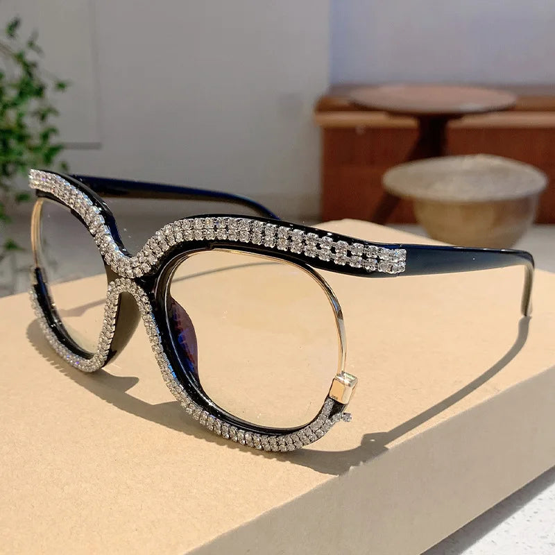 TEEK - Oversized Owl Diamond Glasses EYEGLASSES theteekdotcom