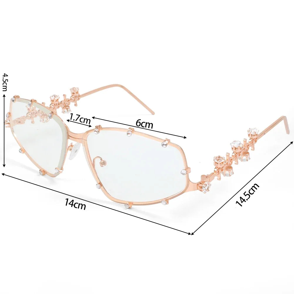 TEEK - Rhinestone Oversized Cat Eye Oval Shades EYEGLASSES theteekdotcom 03