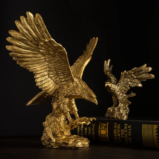 TEEK - Resin American Golden Bird Statue HOME DECOR theteekdotcom