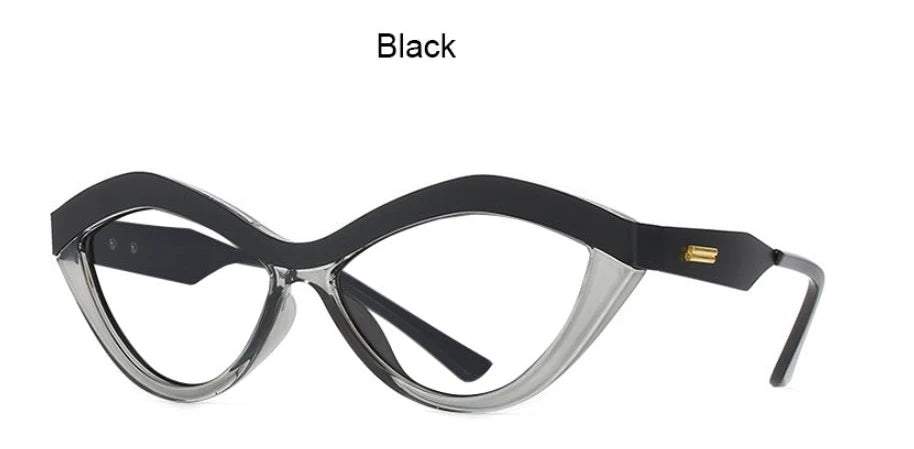 TEEK - Cat Eye Presbyopic Reading Glasses EYEGLASSES theteekdotcom C1 black grey clear Anti Blue Light 0