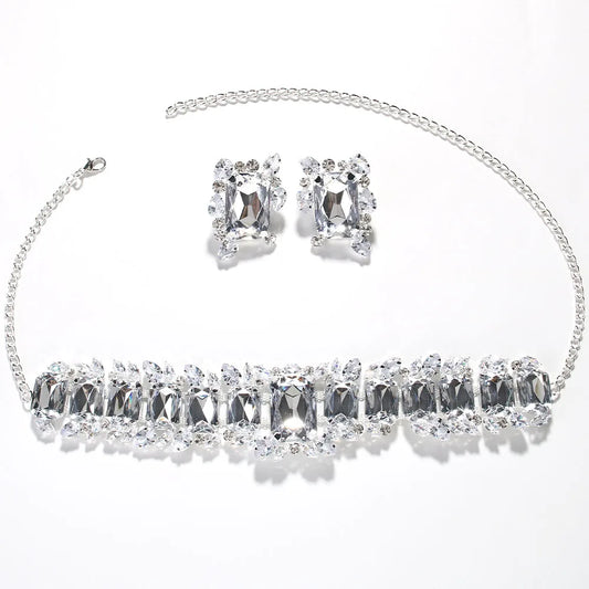 TEEK - Crystal Two Pieces Choker Jewelry Sets JEWELRY theteek.com