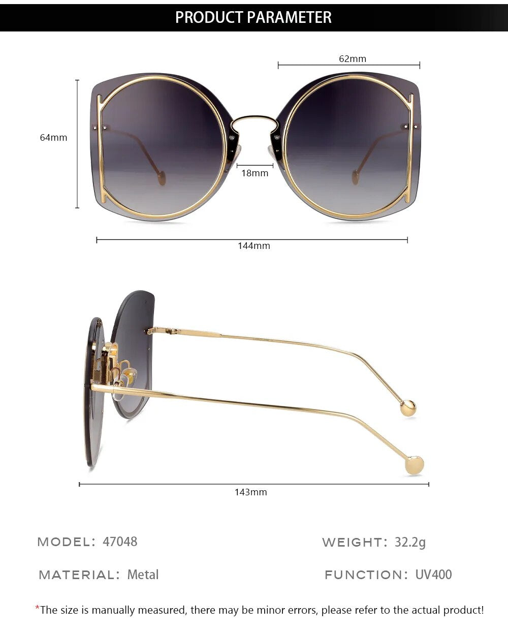 TEEK - Radial Gradient Rimless Sunglasses EYEGLASSES theteekdotcom