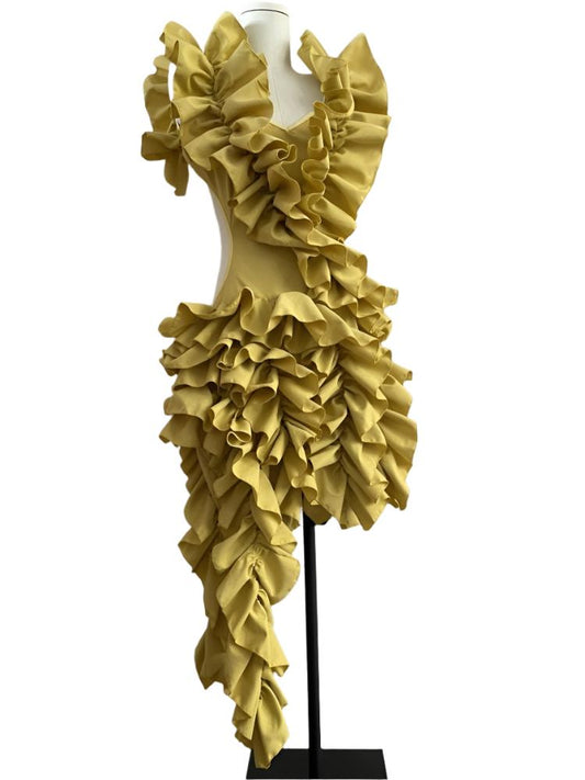 TEEK - Tree Fungi Ruffle Tierred Dress DRESS theteekdotcom