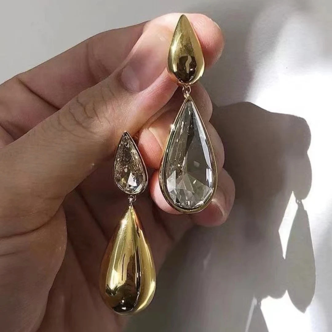 TEEK - Water Drop Shiny Zircon Earrings JEWELRY theteekdotcom