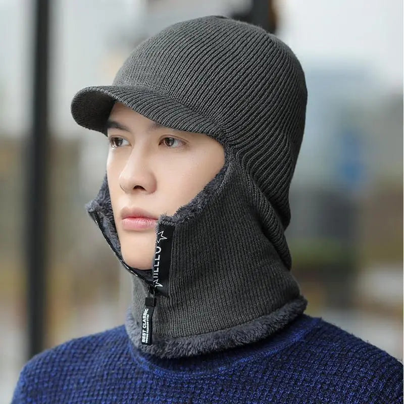 TEEK - Warm Wool Ear & Neck Protection Cap HAT theteekdotcom Grey