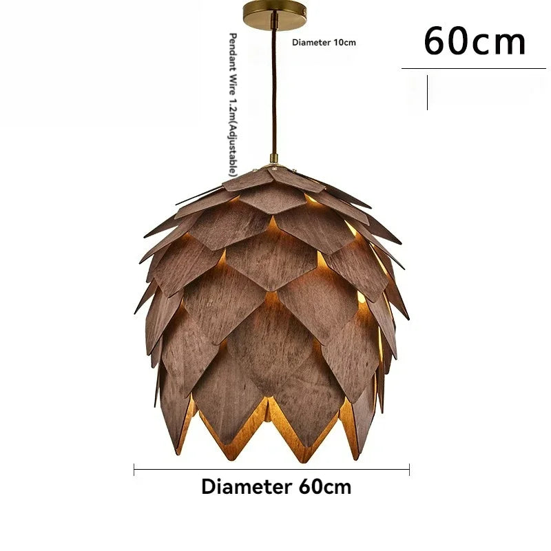 TEEK - Solid Wood Pine Cone Chandelier HOME DECOR theteekdotcom D60cm (23.6in) White light 6000K