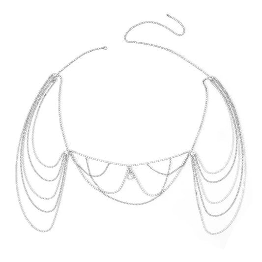 TEEK - Water Drop Multi-Layer Rhinestone Chest Chain JEWELRY theteekdotcom