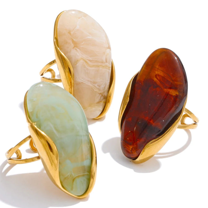 TEEK - Adjustable Golden PVD Stainless Steel Rust Proof Ring JEWELRY theteekdotcom