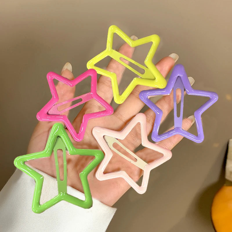 TEEK - 5-10 Pcs Hollow Star Hair Clips HAIR CARE theteekdotcom L