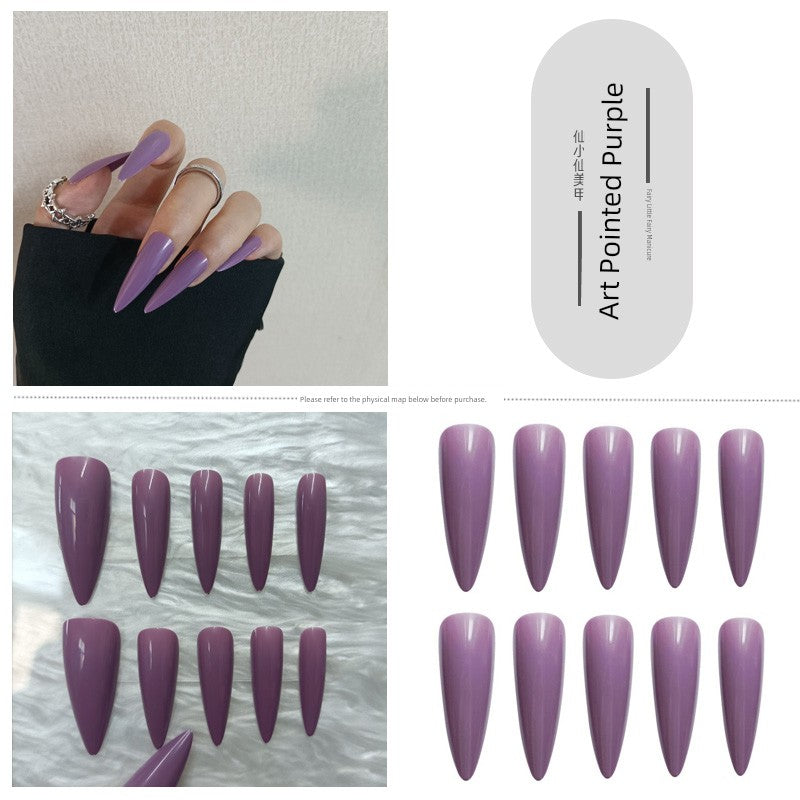 TEEK - Pointed Nail False Nail Set NAIL ART theteekdotcom 242-Art Pointed Purple