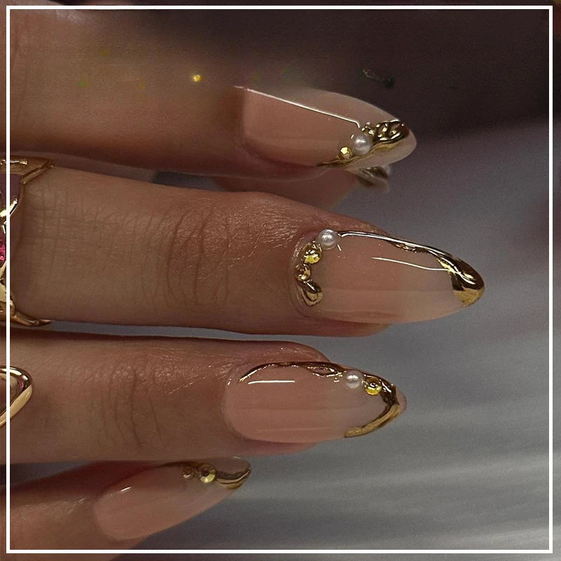 TEEK - 24Pcs Sheer Tip 3D Acrylic Almond Medium Press on Fake Nails NAIL ART theteekdotcom 21
