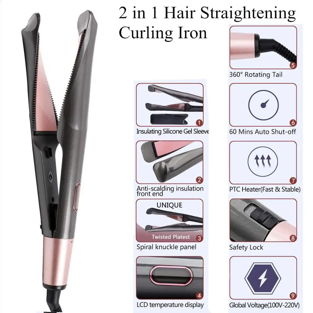 TEEK - 2 in 1 Twist Hair Straightening Curling Iron HAIR CARE theteekdotcom