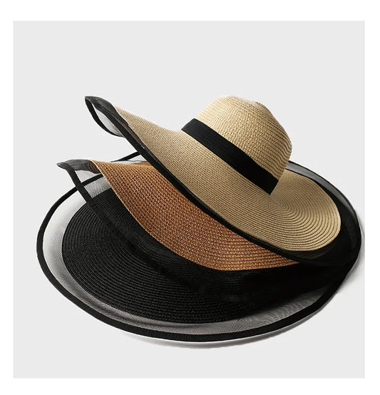 TEEK - Big Brim Mesh Foldable Straw Hat HAT theteekdotcom