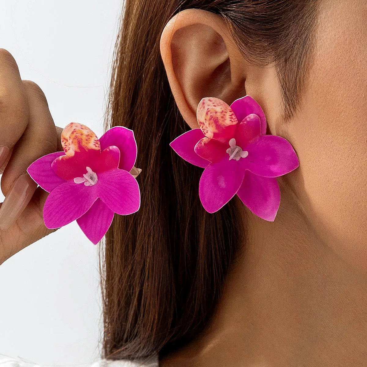 TEEK - Colorful Polyester Large Flowers Earrings