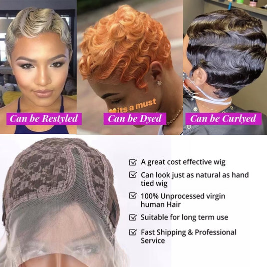 TEEK - Short Pixie Cut Finger Wave Wig HAIR TEEK H