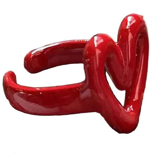 TEEK - Enamel Heart Love Rings JEWELRY theteekdotcom