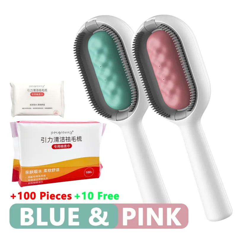 TEEK - 3-in-1 Cat Hair Remover Brush PET SUPPLIES theteekdotcom 2 Combs 100 Towels For Long Hair Pet