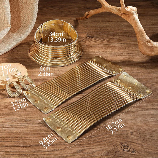 TEEK - 5pcs Set Vintage Leather Stacked Jewelry Set JEWELRY theteekdotcom