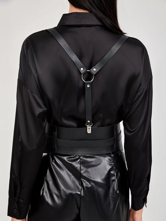 TEEK - Black Strap Waistband Suspender Skirt Belt BELT theteekdotcom