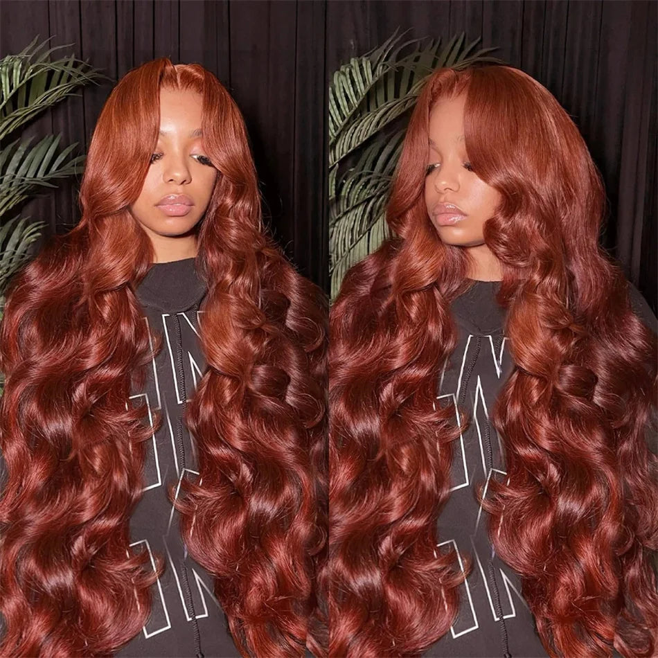 TEEK - Reddish Brown Lace Frontal Brazilian Body Wave Wig HAIR theteekdotcom