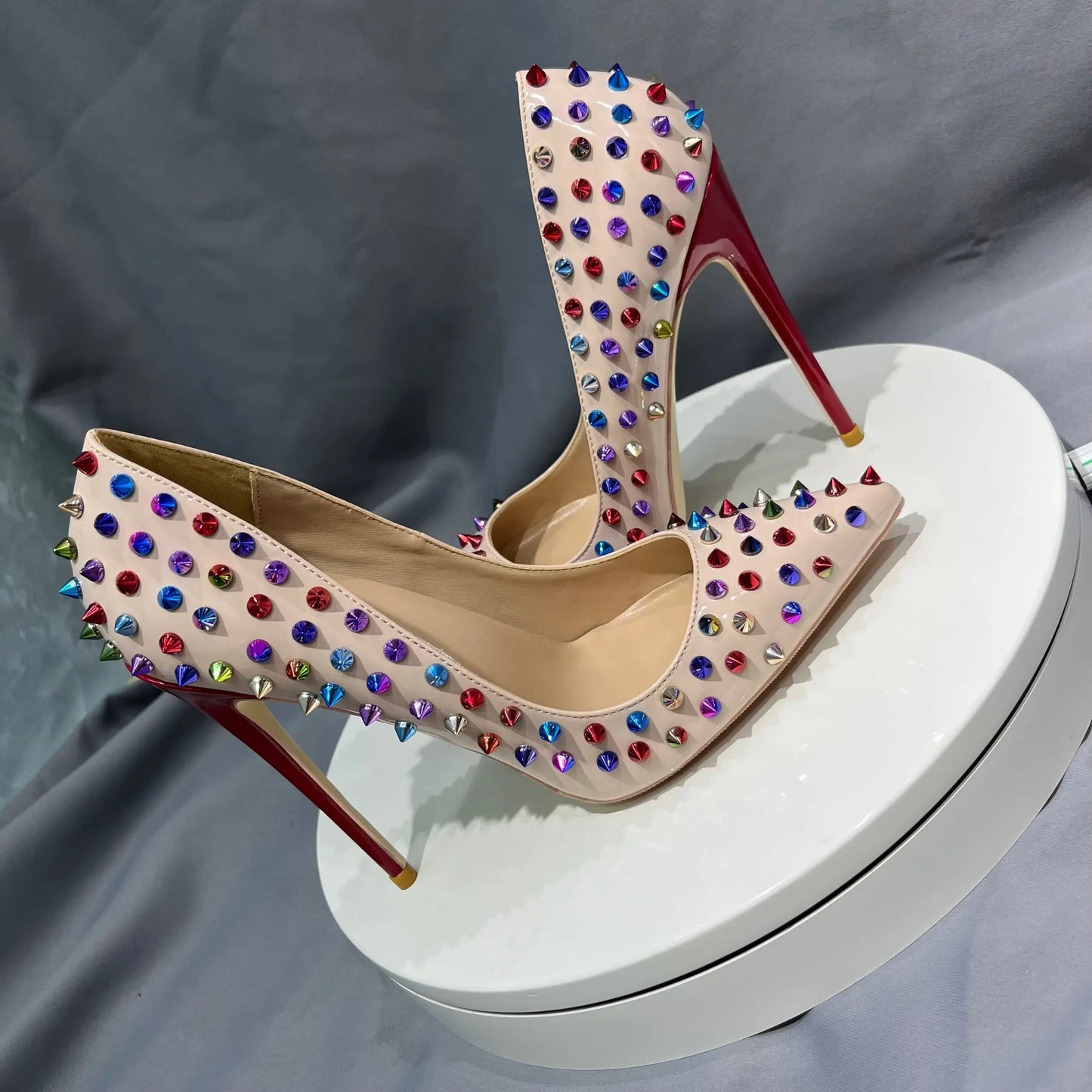 TEEK - Rainbow Spike Rivets Pumps SHOES theteekdotcom