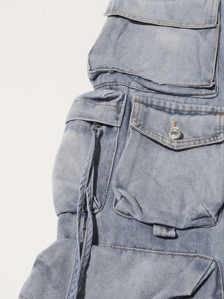 TEEK - Plenty Pockets Split Denim Cargo Skirt SKIRT theteekdotcom