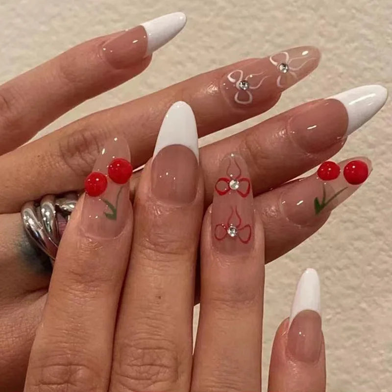 TEEK - 24pcs Romantic Decor False Almond Nails NAIL ART theteekdotcom 3