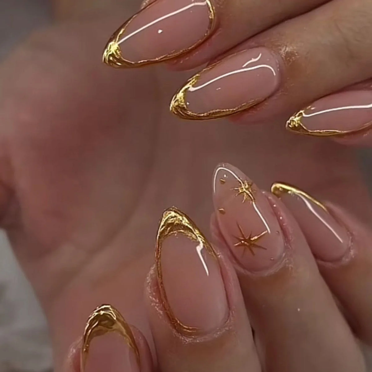 TEEK - 24Pcs Sheer Tip 3D Acrylic Almond Medium Press on Fake Nails NAIL ART theteekdotcom 9