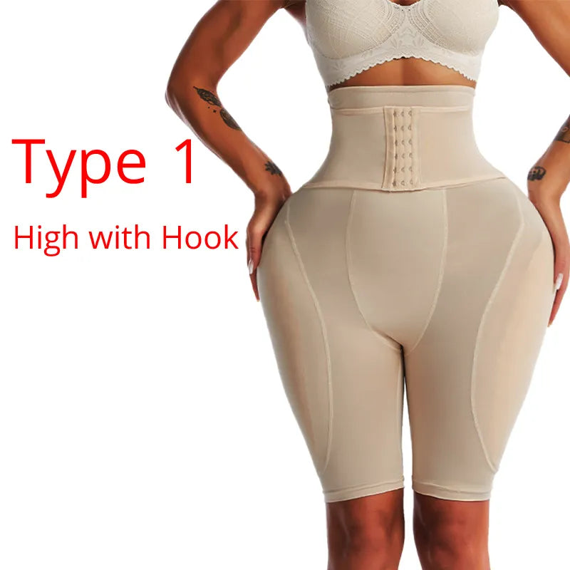 TEEK - High Waist Padded Buttock Hip Enhancer Shaper UNDERWEAR theteekdotcom apricot S