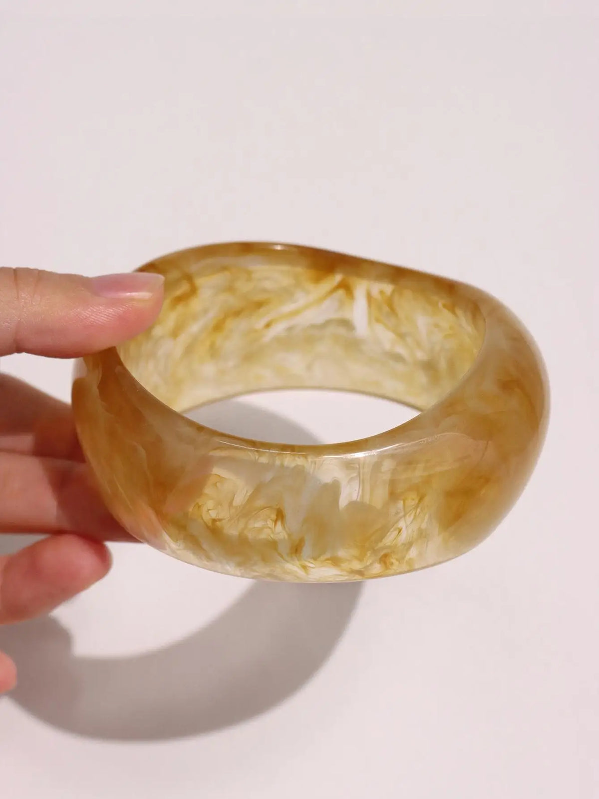 TEEK - Chunky Sunrise Yellow White Texture Silver Plated Bracelet JEWELRY theteekdotcom Y