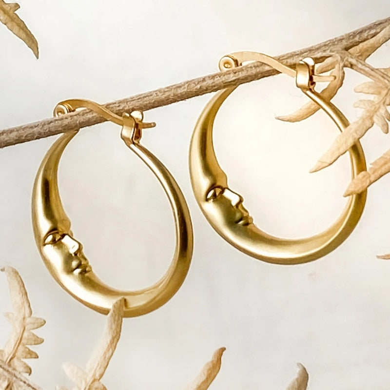 TEEK - Hoop Moon Earrings JEWELRY theteekdotcom