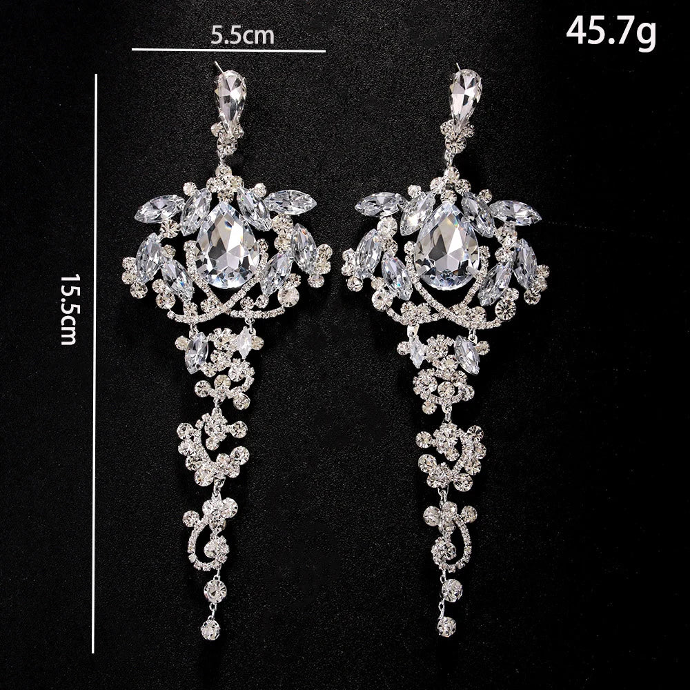 TEEK - Rhinestone Exaggerated Dangle Earrings JEWELRY theteekdotcom