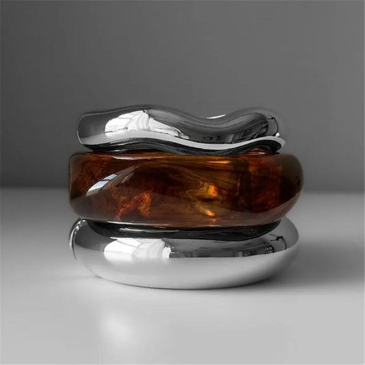 TEEK - Vintage Irregular Resin Acrylic Chunky Bangles JEWELRY theteekdotcom
