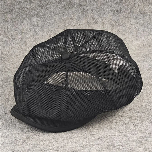 TEEK - Octagonal Mesh Newsboy Cap HAT theteekdotcom Black L 59-60cm/23.6in