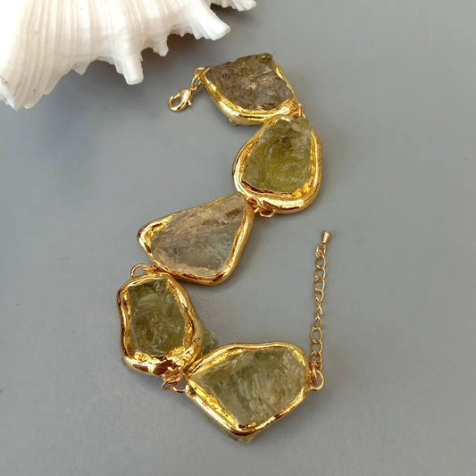 TEEK - Natural Lemon Quartz Brushed Bracelet JEWELRY theteekdotcom