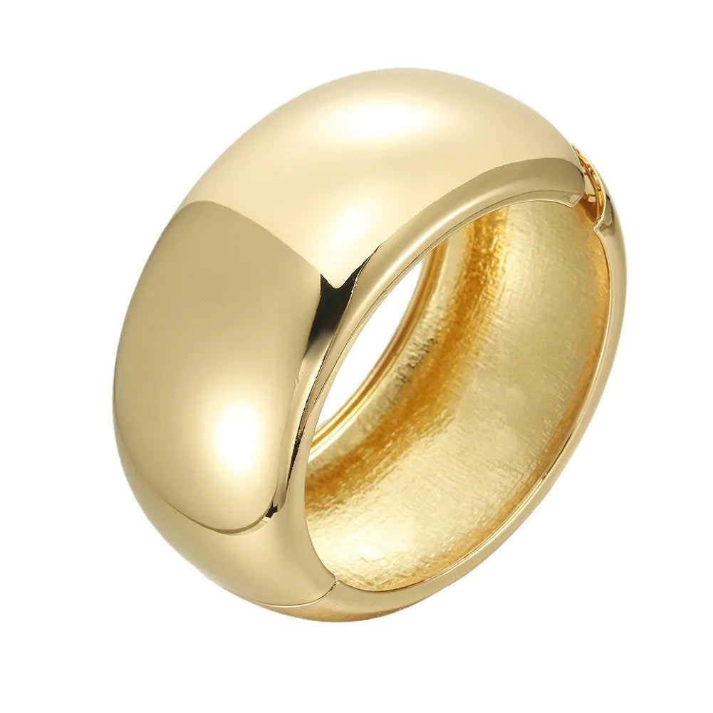 TEEK - Golden Beige Geometric Thick Oversized Bangles JEWELRY theteekdotcom K