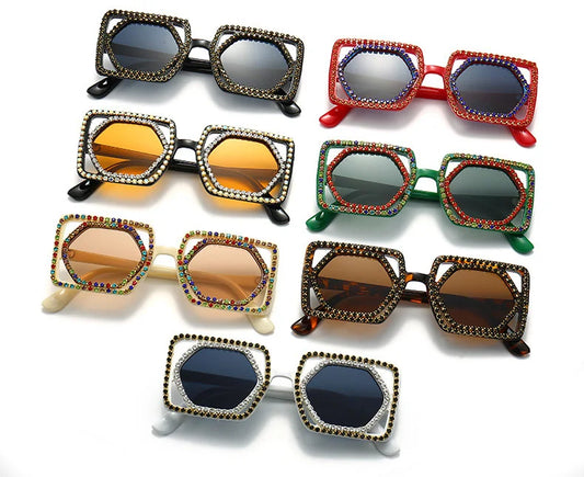 TEEK - Square Lux Double Down Diamond Sunglasses EYEGLASSES theteekdotcom