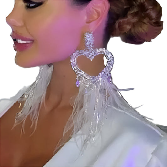 TEEK - Feathered Heart Earrings JEWELRY theteekdotcom 1 Silver