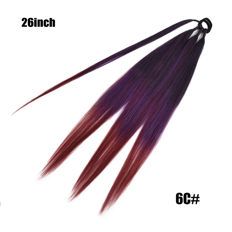 TEEK - Ponytail Synthetic Rubber Band Hair Ring 26 Inch Extensions HAIR theteekdotcom 26inch-6C