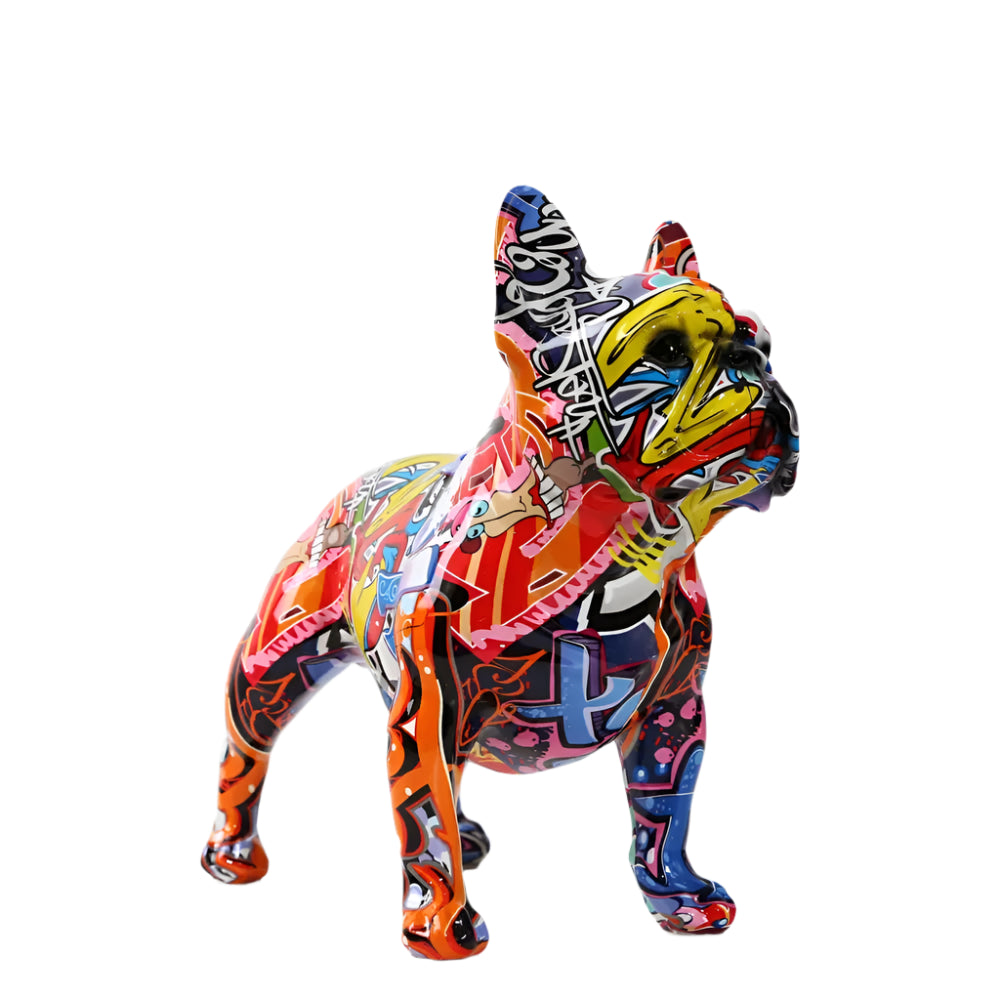 TEEK - Colorful French Graffiti Bulldog Statue HOME DECOR theteek.com
