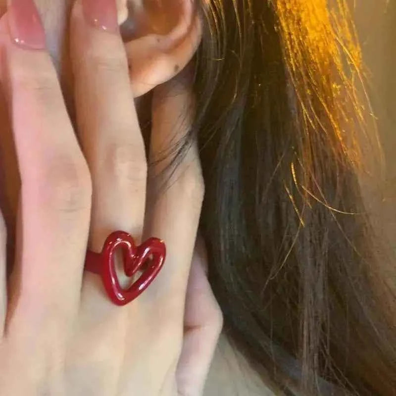 TEEK - Enamel Heart Love Rings JEWELRY theteekdotcom