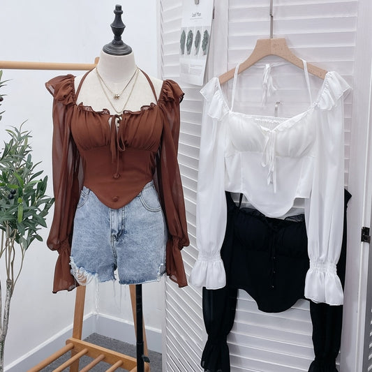 TEEK - Lace French Chic Blouse TOPS theteekdotcom