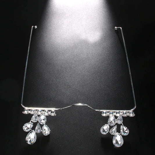 TEEK - Bejeweled Crying Water Drop Half Frame Eyewear EYEGLASSES theteekdotcom SILVER
