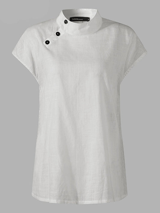 TEEK - Lightweight Button Detail Top TOPS theteekdotcom