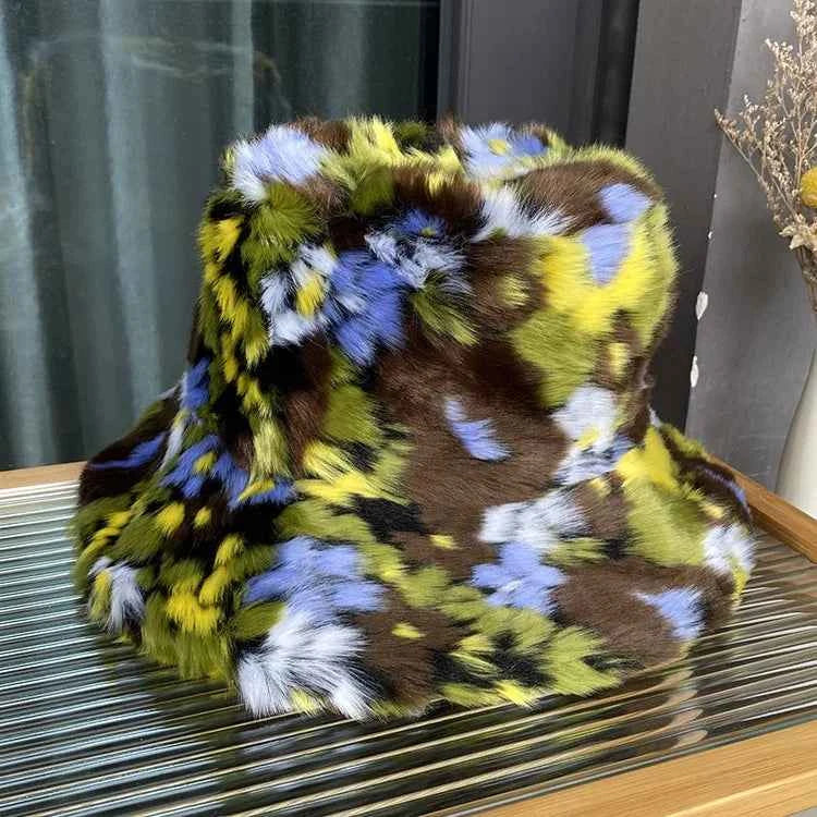 TEEK - Floral Long Haired Colored Basin Hat HAT theteekdotcom yellow green coffee 56-58CM