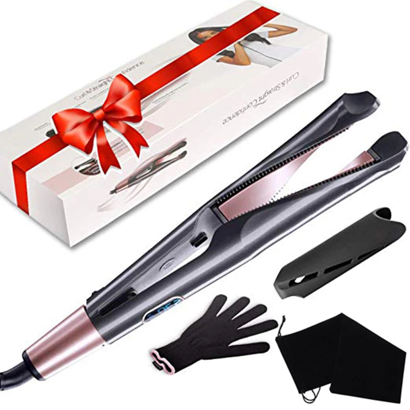 TEEK - 2 in 1 Twist Hair Straightening Curling Iron HAIR CARE theteekdotcom Black w/box US