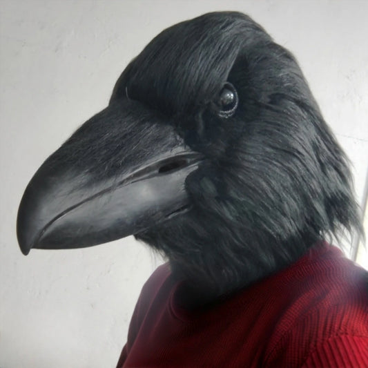TEEK - Black Latex Crow Mask COSTUME theteekdotcom